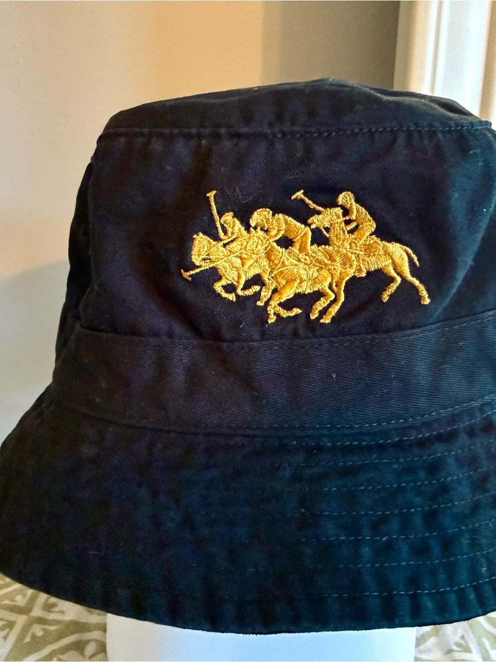 NWT Polo Ralph Lauren Lunar New Year Black with Gold Triple Pony Logo Bucket Hat